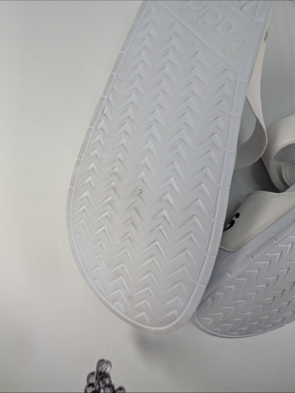 Adidas White Logo Comfort Slide Sandals - Picture 10 of 11